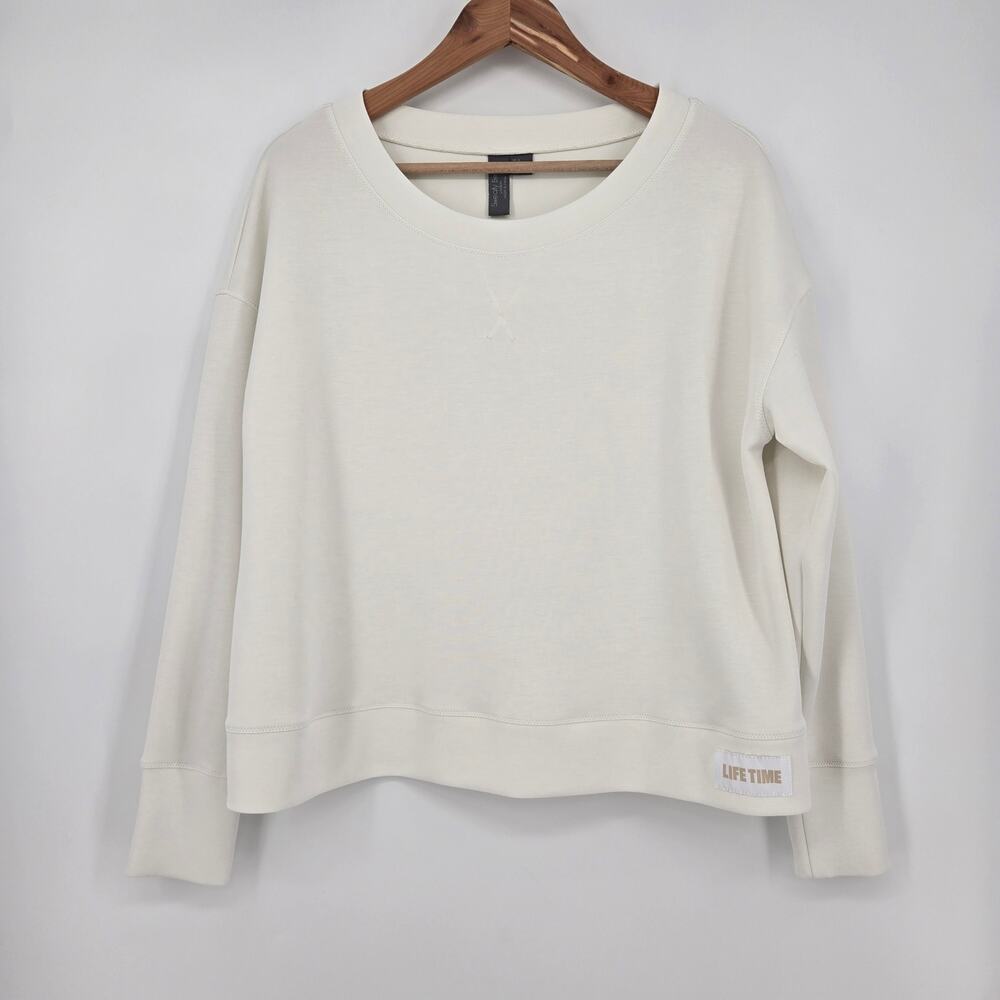 Sweaty Betty Life Time Women’s Cream Crewneck Sweatshirt Soft Athleisure Size S